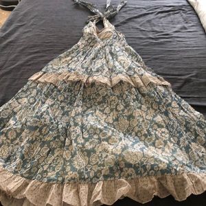 Flower that girl from Free People layered ruffle smocked front halter dress XS